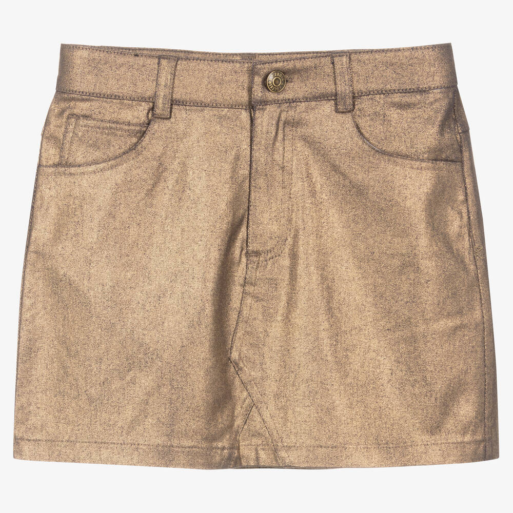 Zadig&Voltaire-Teen Girls Gold Mini Skirt | Childrensalon Outlet