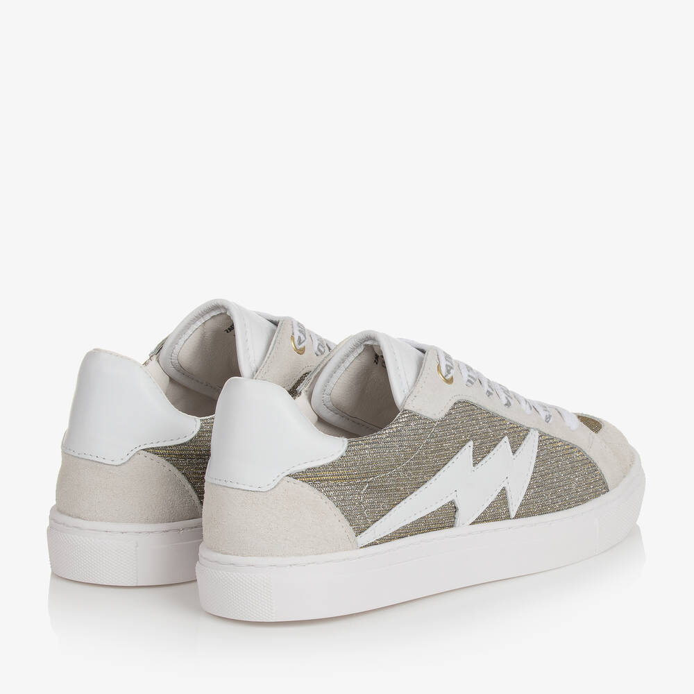 Zadig&Voltaire-Teen Girls Gold & Silver Glitter Trainers | Childrensalon Outlet