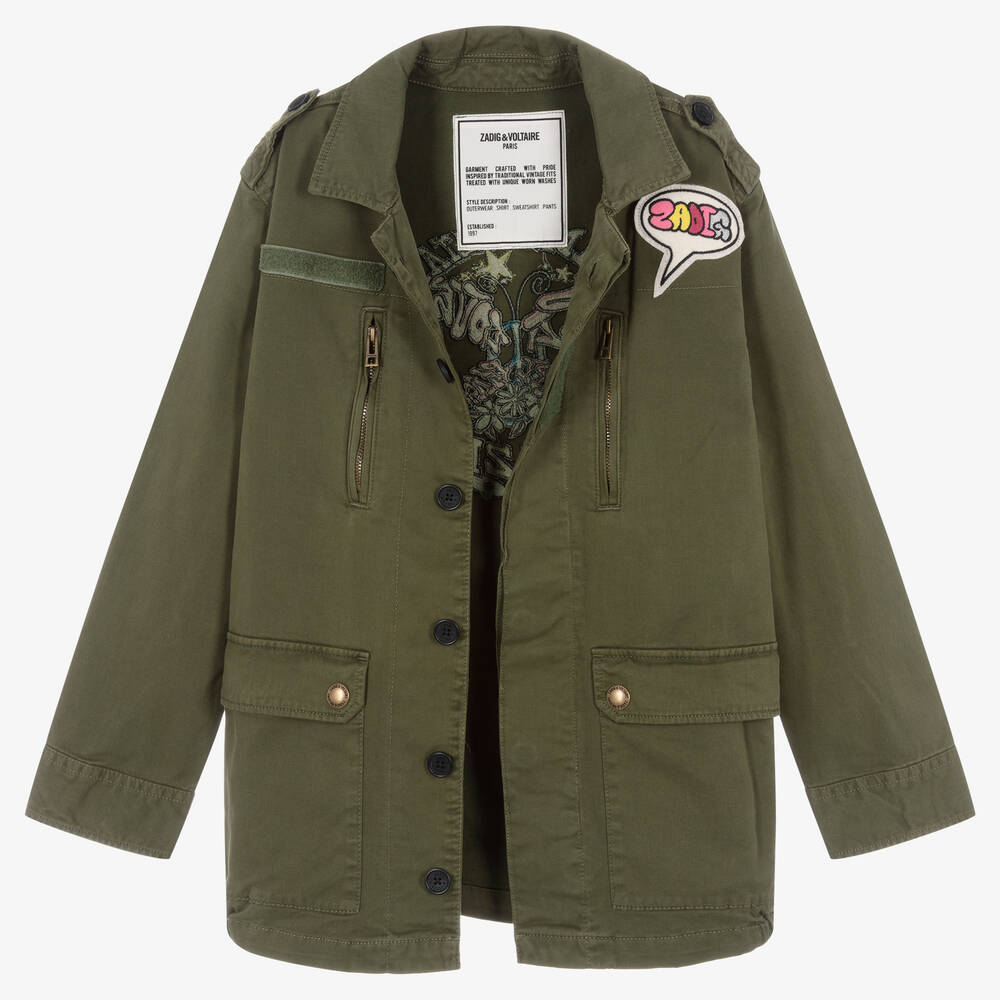 Girls military style jacket sales