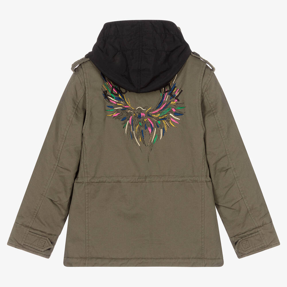Zadig&Voltaire-Teen Girls Green Parka Coat | Childrensalon Outlet