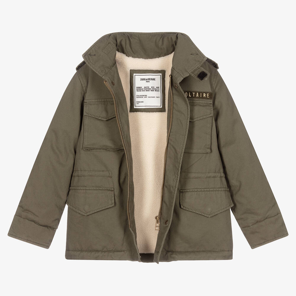 Zadig&Voltaire-Teen Girls Green Parka Coat | Childrensalon Outlet