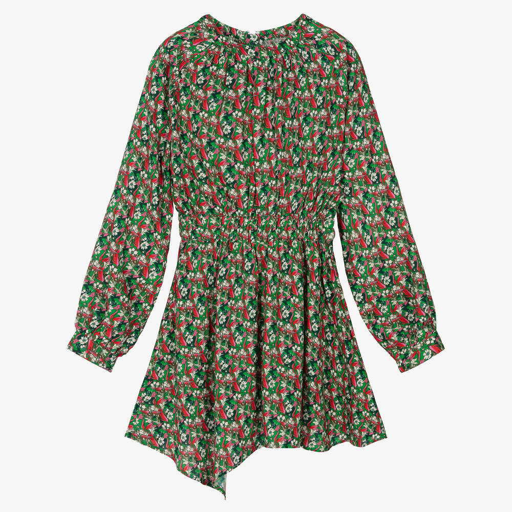 Zadig&Voltaire - Teen Girls Green & Pink Floral Dress | Childrensalon