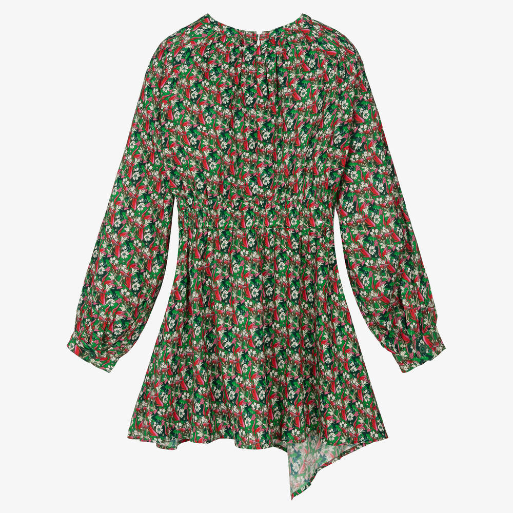 Zadig&Voltaire-Teen Girls Green & Pink Floral Dress | Childrensalon Outlet