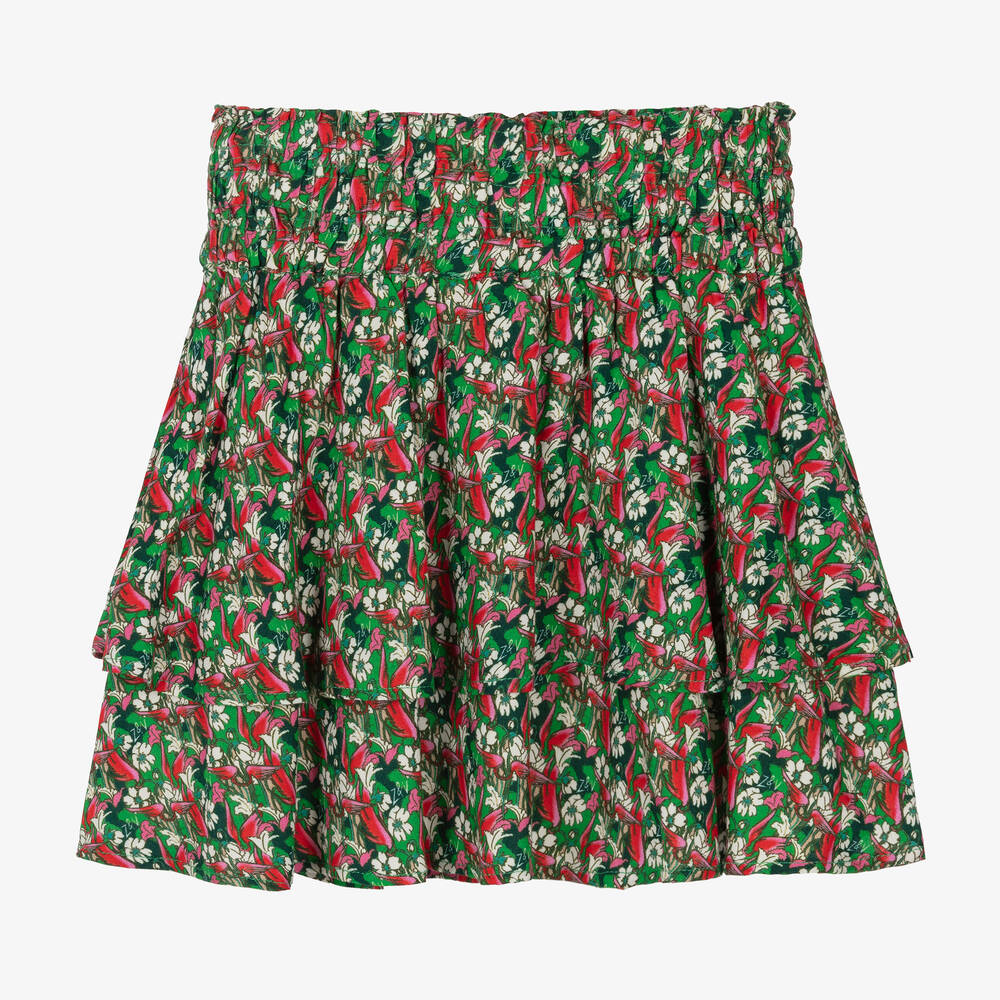 Zadig&Voltaire-Teen Girls Green & Pink Tiered Skirt | Childrensalon Outlet