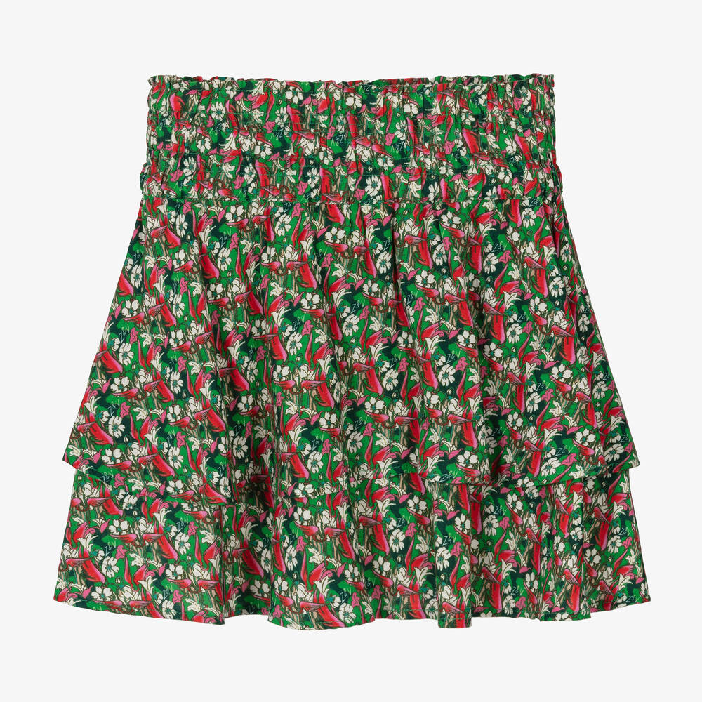 Zadig&Voltaire - Розово-зеленая многоярусная юбка | Childrensalon