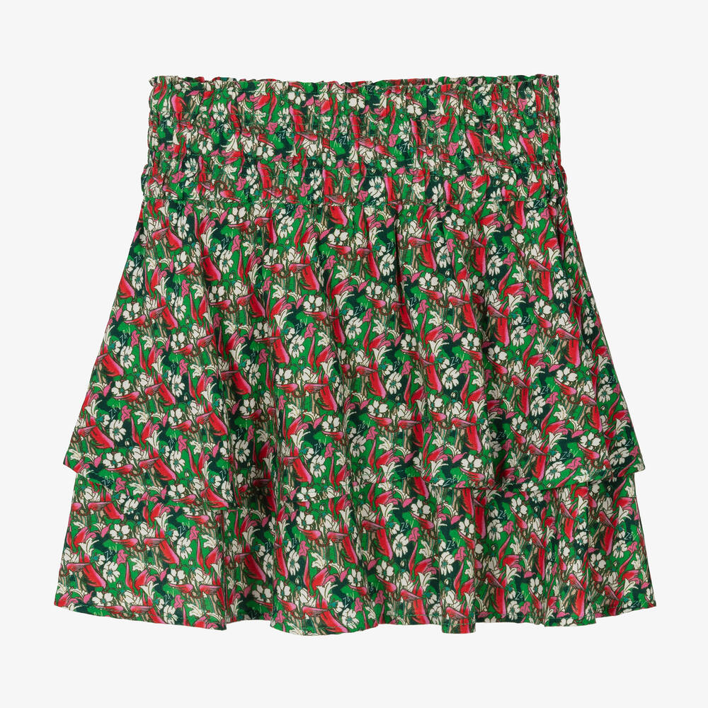 Zadig&Voltaire - Teen Girls Green & Pink Tiered Skirt | Childrensalon