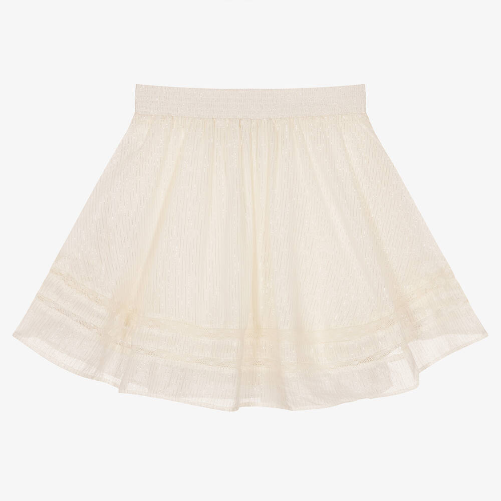 Zadig&Voltaire-Teen Girls Ivory Cotton Skirt | Childrensalon Outlet