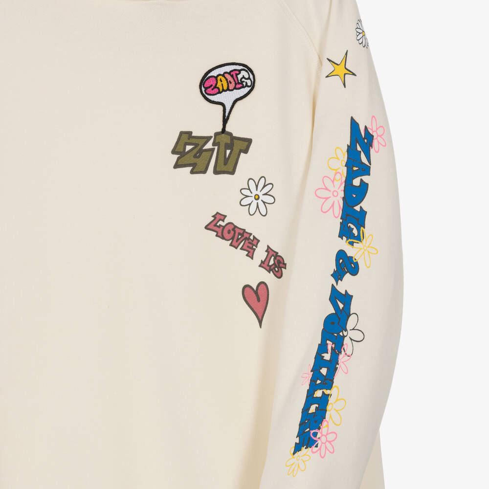Zadig&Voltaire-Teen Girls Ivory Hoodie Dress | Childrensalon Outlet