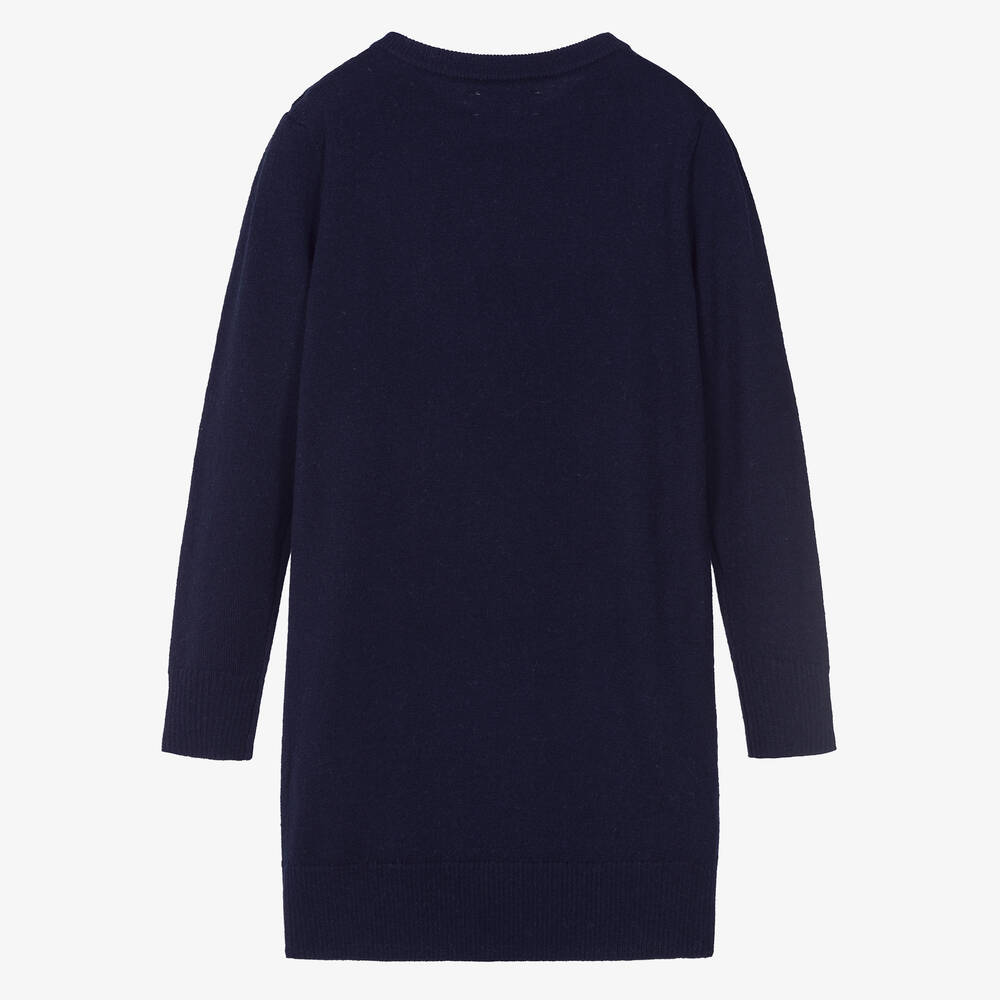 Zadig&Voltaire-فستان تينز بناتي صوف وكشمير محبوك كحلي | Childrensalon Outlet