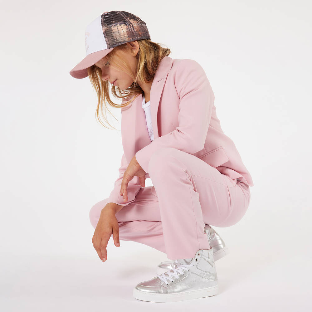 Zadig&Voltaire-Teen Girls Silver Leather High-Top Trainers | Childrensalon Outlet