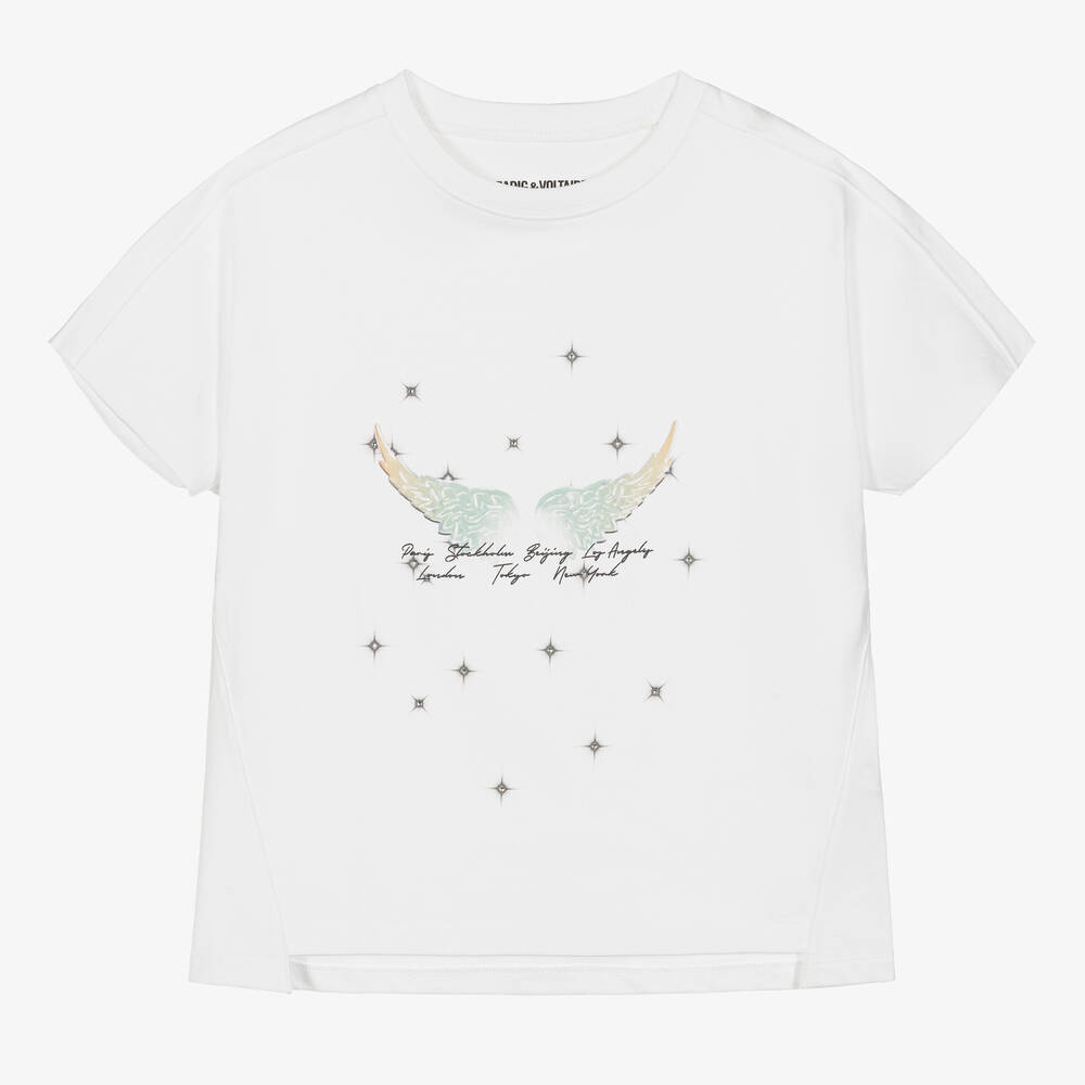 Zadig&Voltaire-Teen Girls White Cotton T-Shirt | Childrensalon Outlet