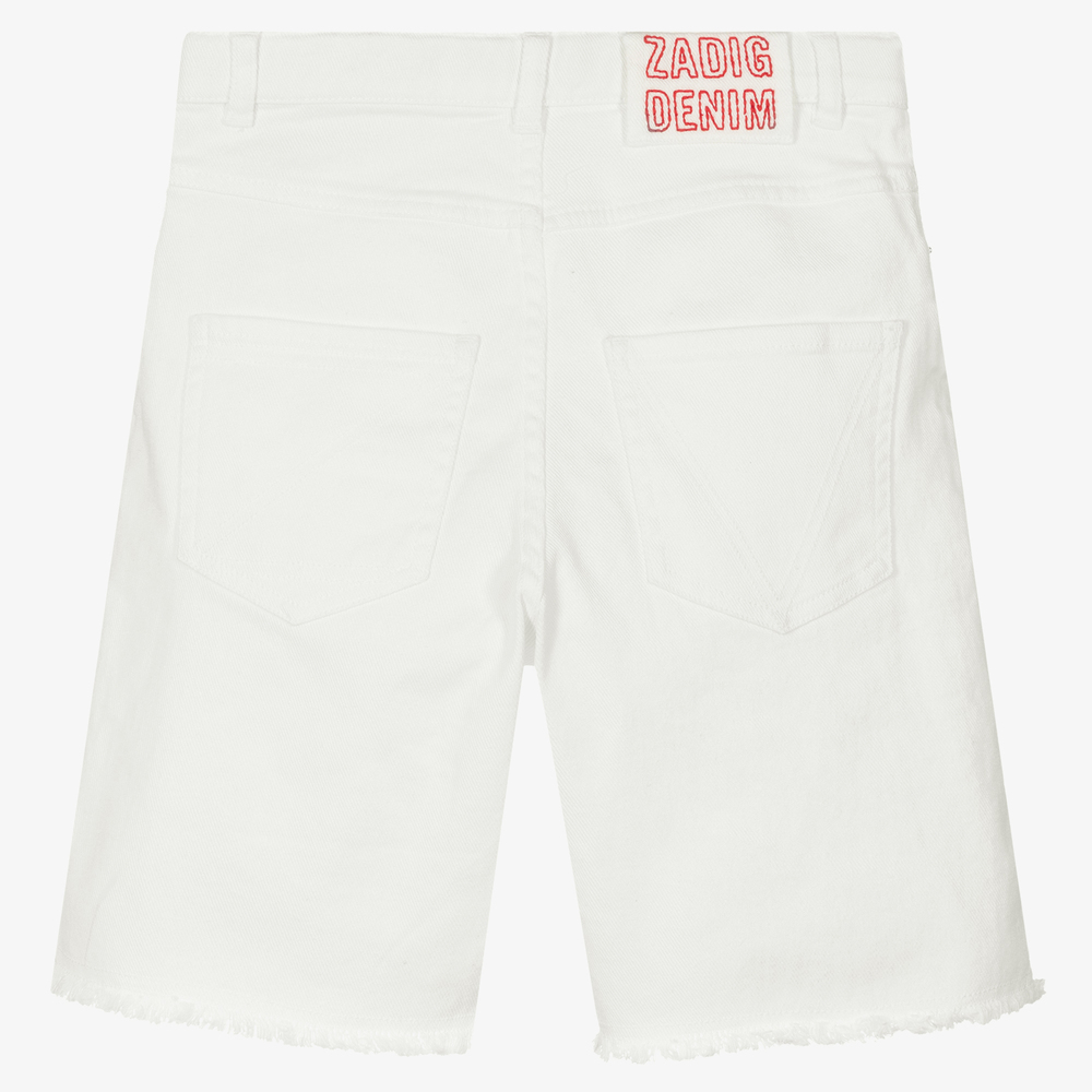 Zadig&Voltaire-Teen Girls White Denim Shorts | Childrensalon Outlet