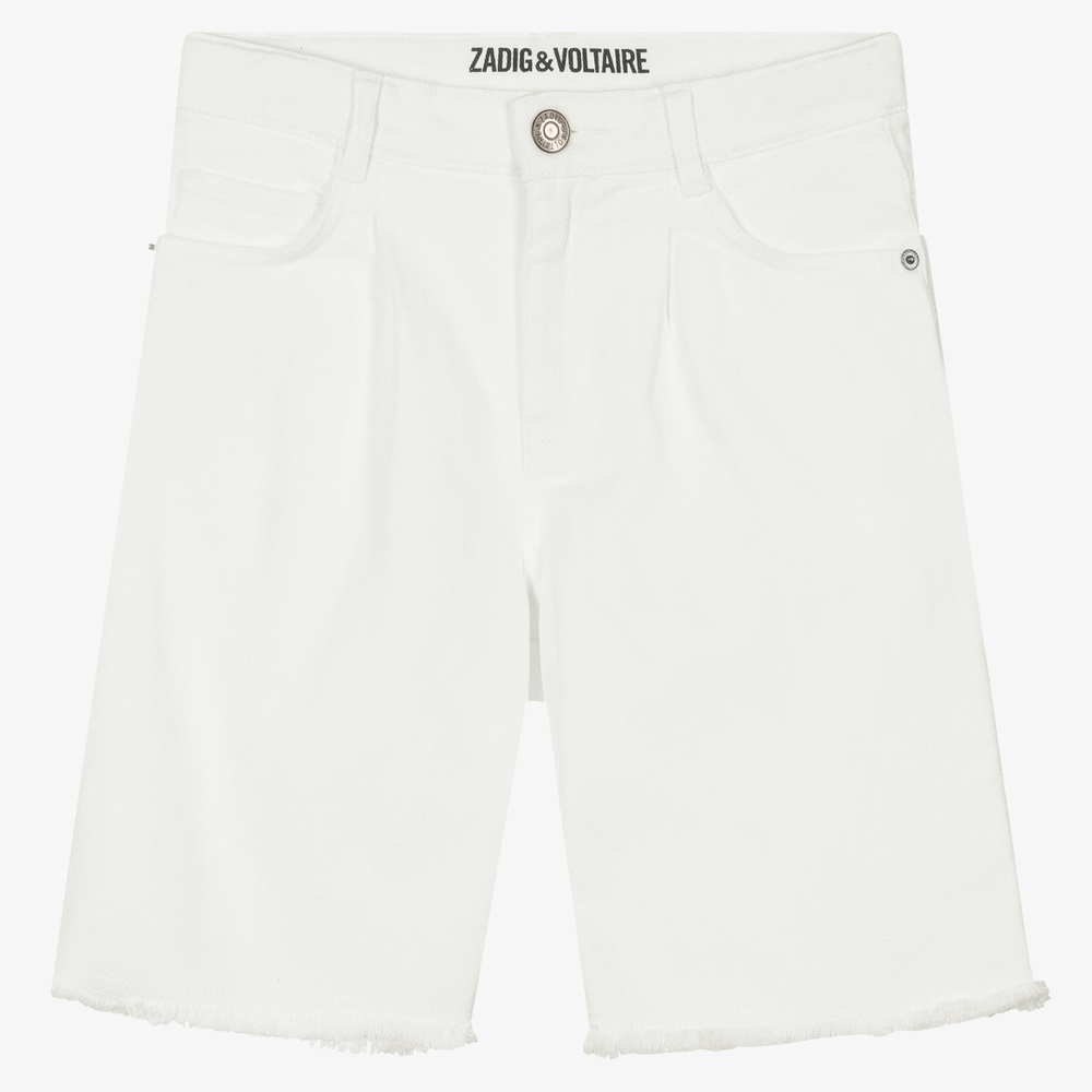 Zadig&Voltaire - Weiße Teen Jeans-Shorts (M) | Childrensalon