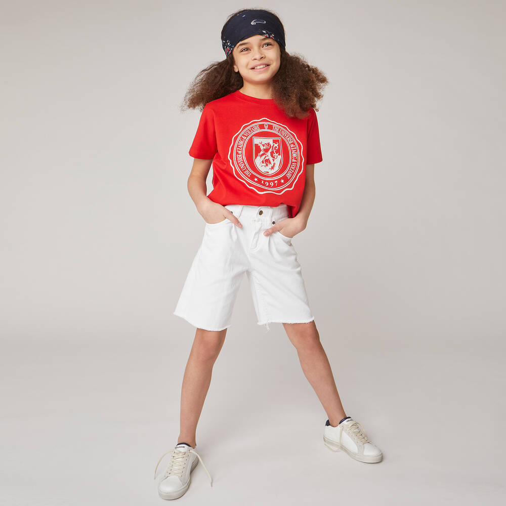Zadig&Voltaire-Teen Girls White Denim Shorts | Childrensalon Outlet