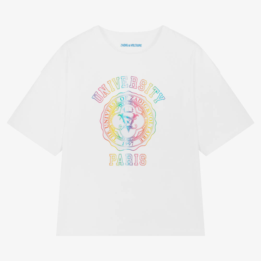 Zadig&Voltaire - T-shirt blanc ado fille | Childrensalon