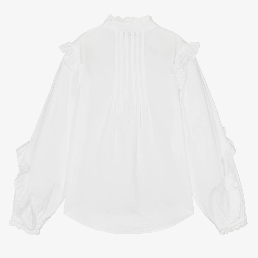 Zadig&Voltaire-Teen Girls White Vintage Lace Cotton Blouse | Childrensalon Outlet