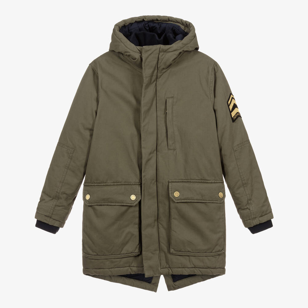 Zadig&Voltaire-Teen Khaki Green Parka Coat | Childrensalon Outlet