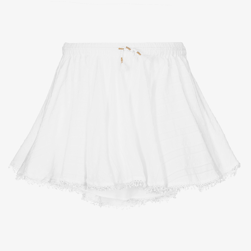 Zadig Voltaire White Cotton Voile Skirt Childrensalon Outlet