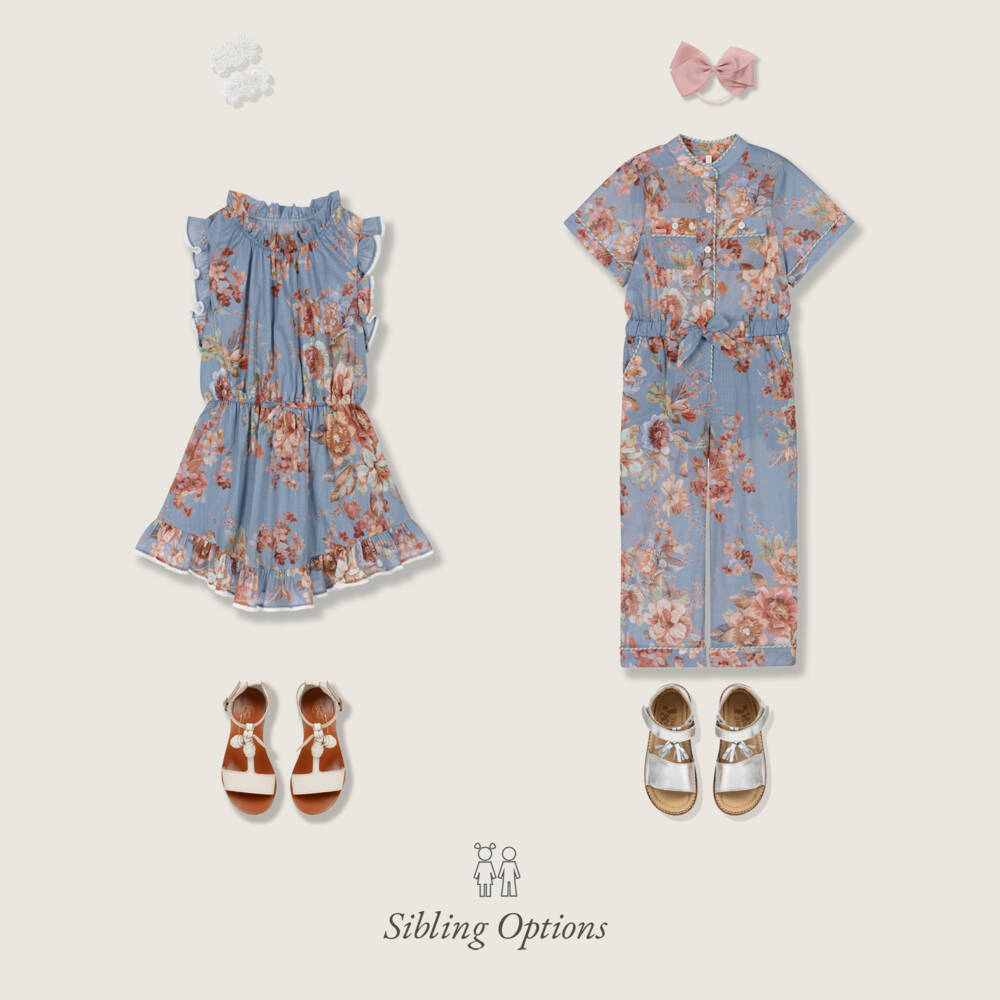 Zimmermann-Blue Floral Dress | Childrensalon Outlet