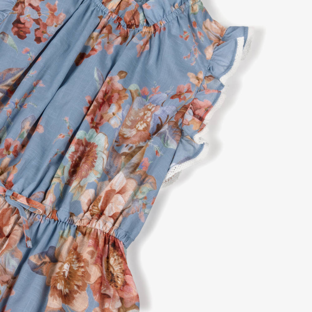 Zimmermann-Blue Floral Dress | Childrensalon Outlet