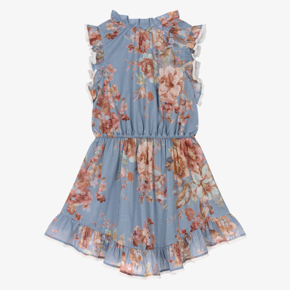 Zimmermann-Blue Floral Dress | Childrensalon Outlet