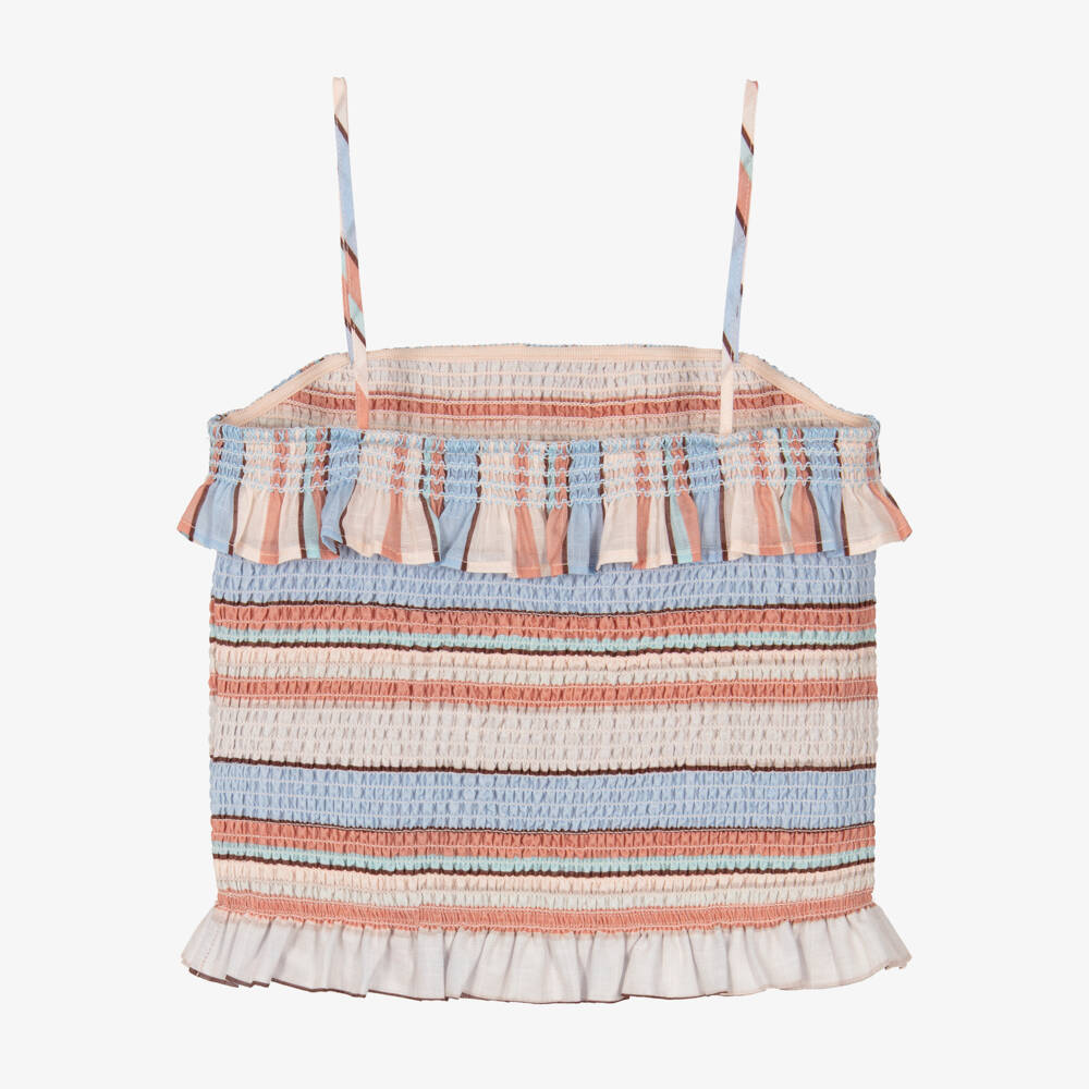 Zimmermann-Blue Multi Stripe Strappy Top | Childrensalon Outlet