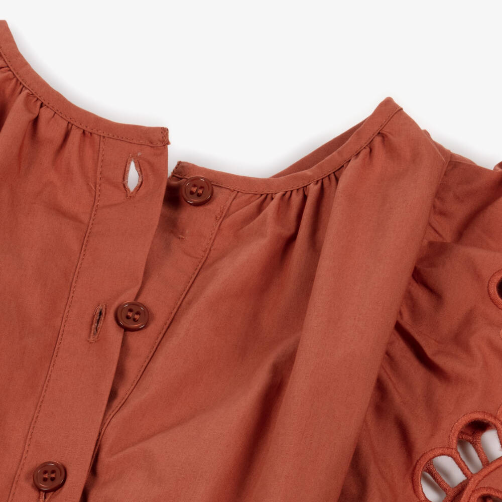 Zimmermann-Brown Cut Out Flower Playsuit | Childrensalon Outlet