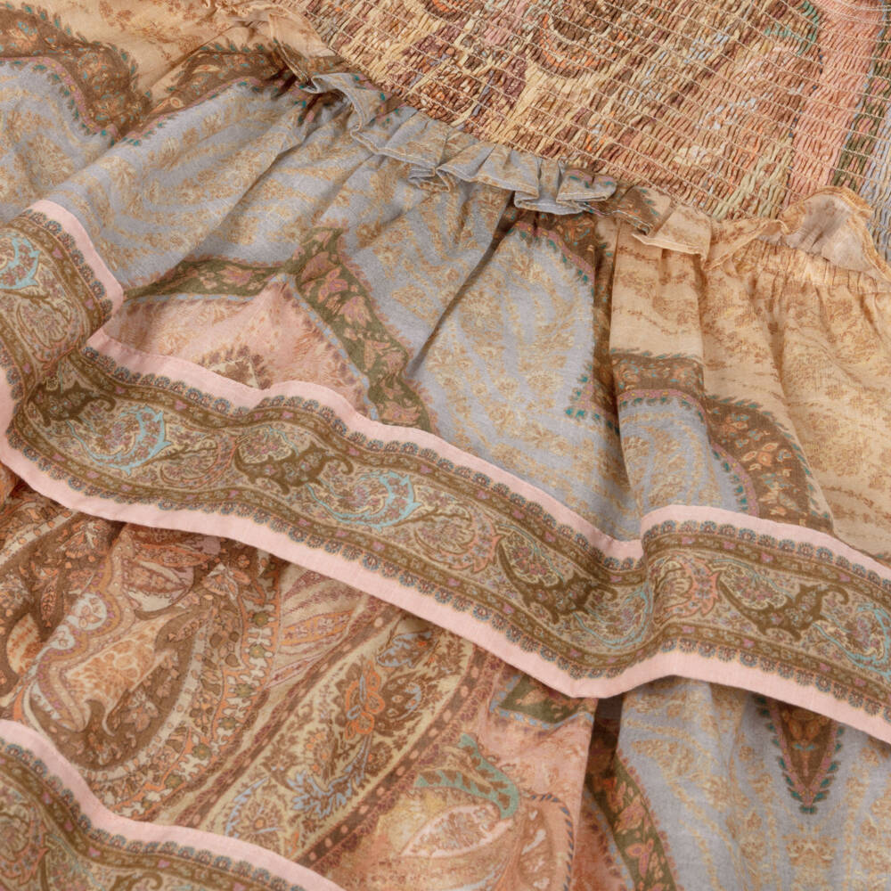 Zimmermann-Brown Tapestry Print Strappy Dress | Childrensalon Outlet