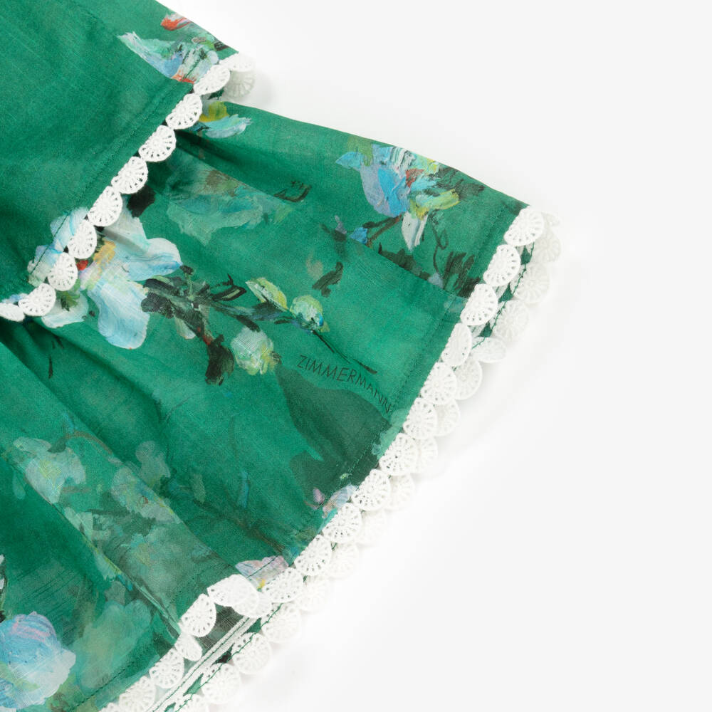 Zimmermann-Charming Green Cotton Tiered Dress | Childrensalon Outlet
