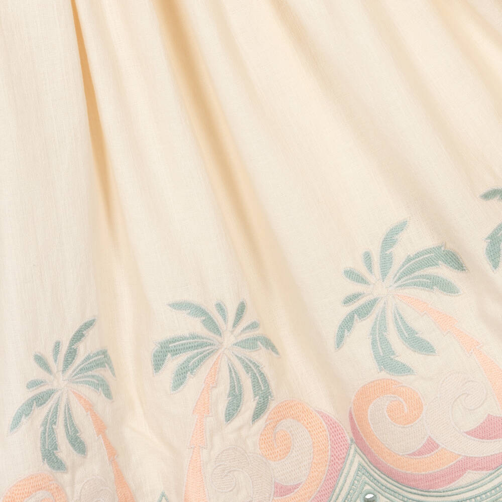 Zimmermann-Бежевая украшенная хлопковая платье для девочек | Childrensalon Outlet