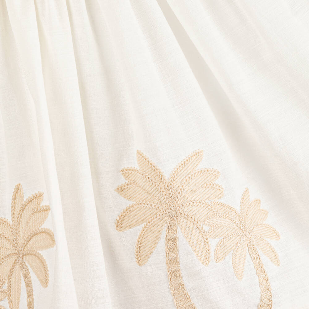 Zimmermann-Girls Beige Embroidered Cotton Dress | Childrensalon Outlet