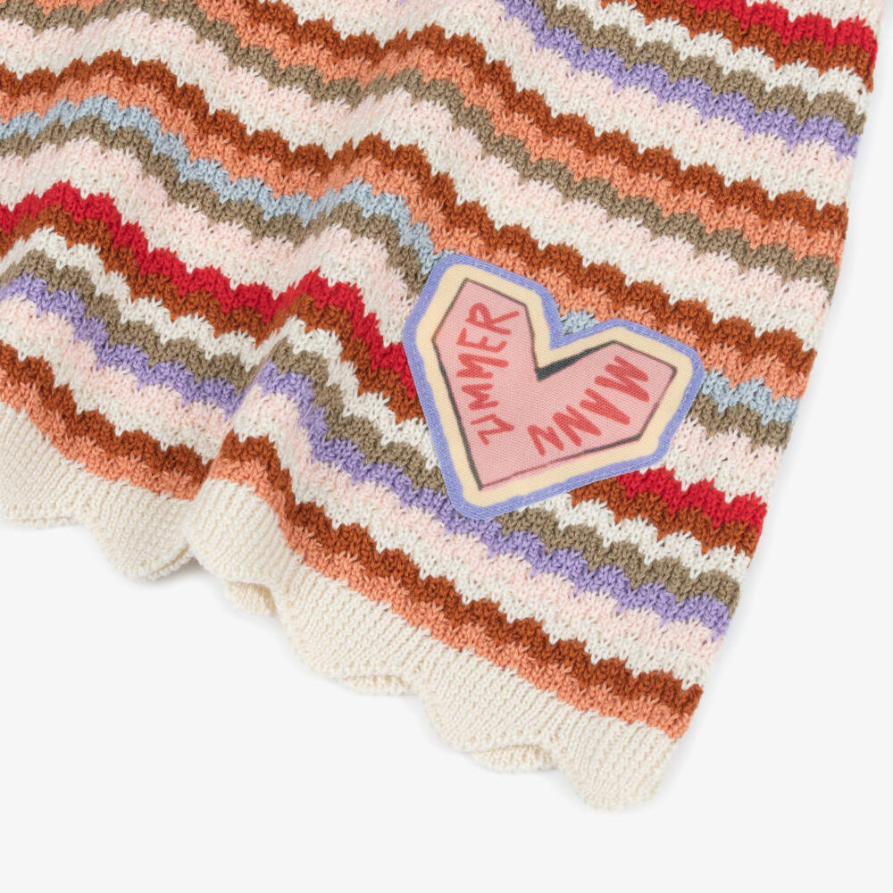 Zimmermann-Girls Beige Striped Knitted Dress | Childrensalon Outlet