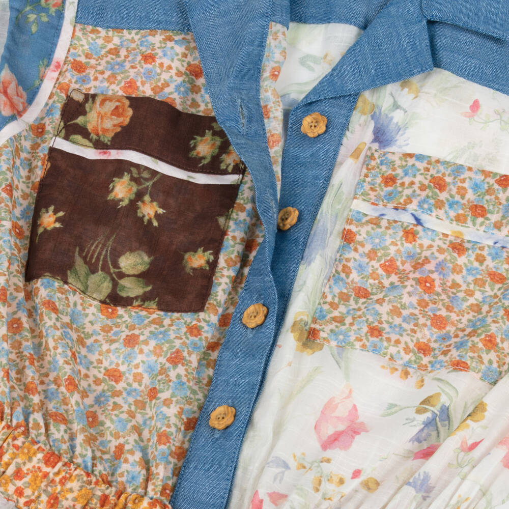 Zimmermann-Комбинезон из синего хлопка для девочек | Childrensalon Outlet