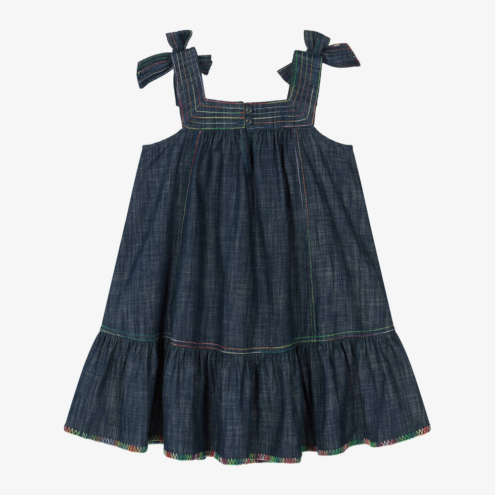 Zimmermann-Girls Blue Denim Dress | Childrensalon Outlet