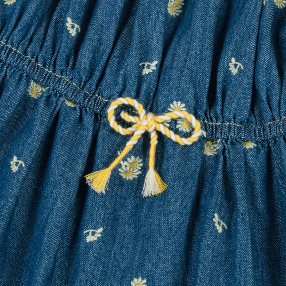 Zimmermann-فستان جينز أزرق مزين بالورود للبنات | Childrensalon Outlet