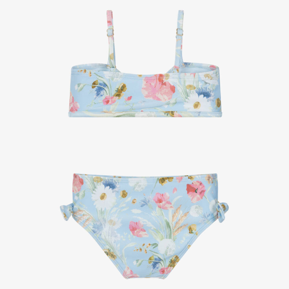 Zimmermann-Купальный комплект синий с цветочным узором для девочек | Childrensalon Outlet
