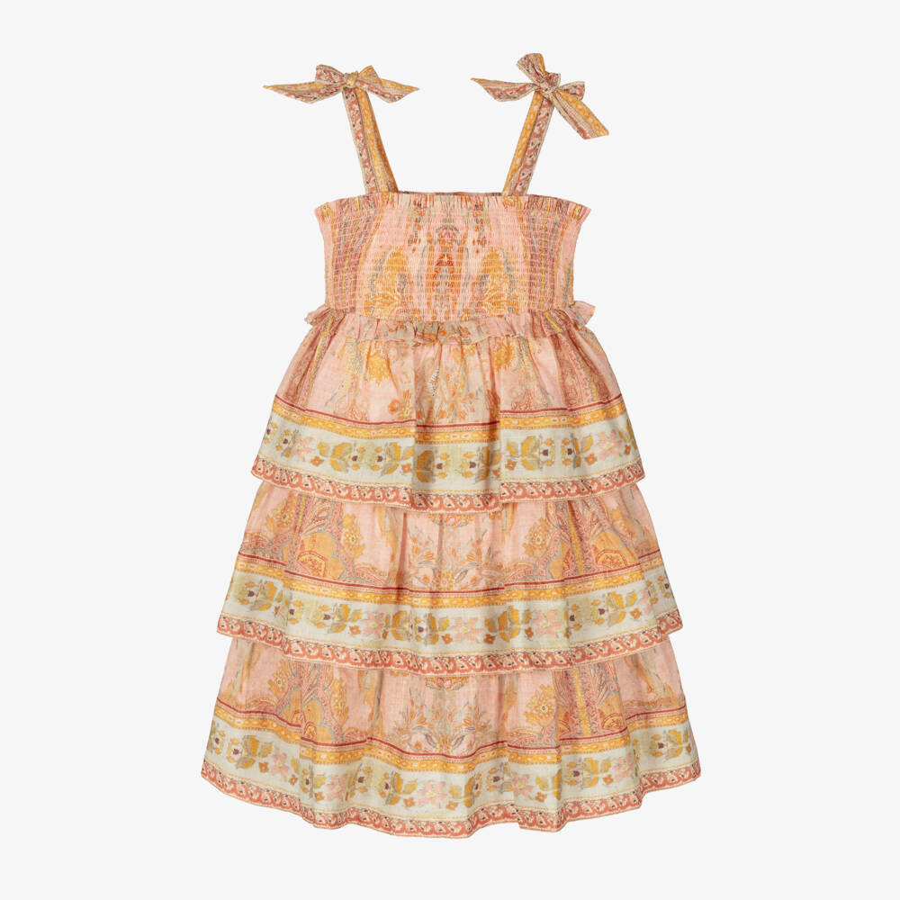 Zimmermann-Girls Cotton Blush Layered Frock | Childrensalon Outlet