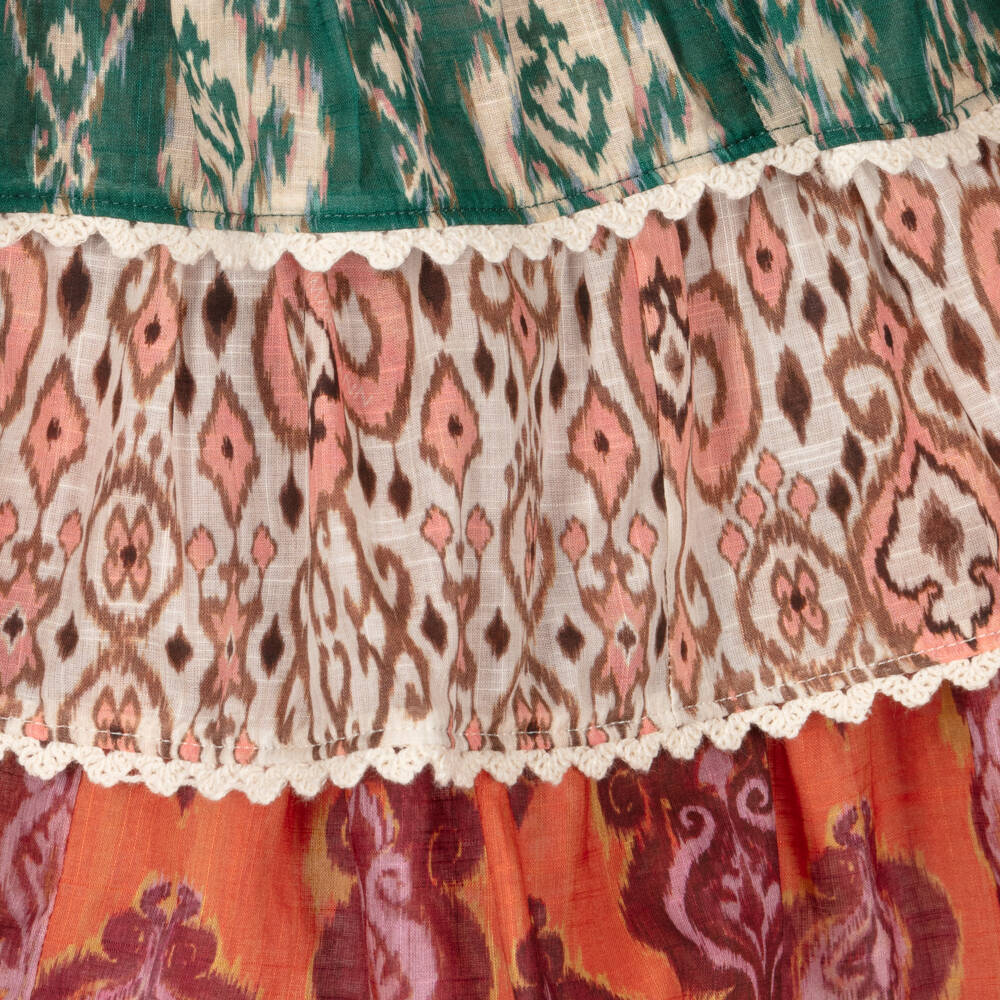 Zimmermann-Girls Elegant Beige & Orange Dress | Childrensalon Outlet