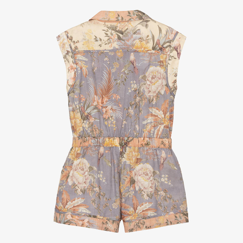 Zimmermann-Girls Floral Cotton Romper Delight | Childrensalon Outlet