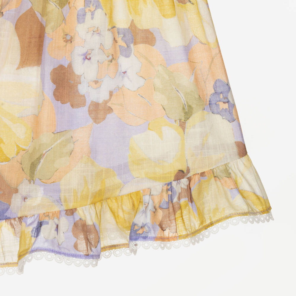 Zimmermann-Girls Floral Cotton Ruffle Shorts | Childrensalon Outlet