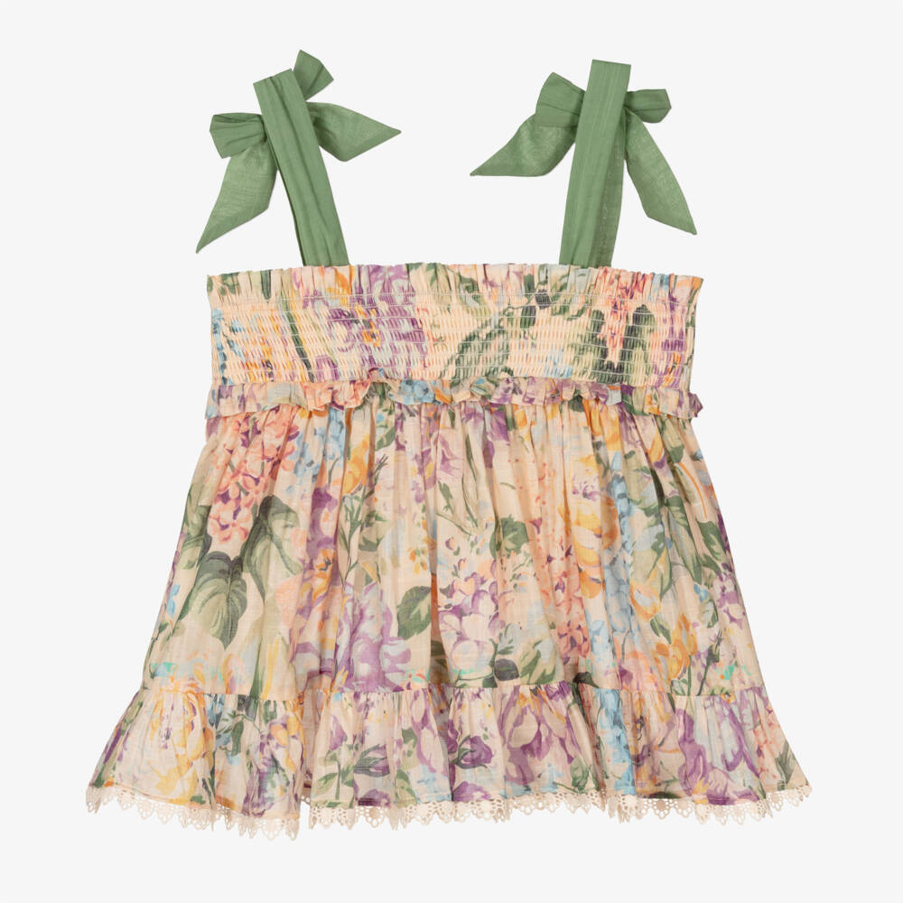 Zimmermann-Girls Floral Cotton Sleeveless Top | Childrensalon Outlet