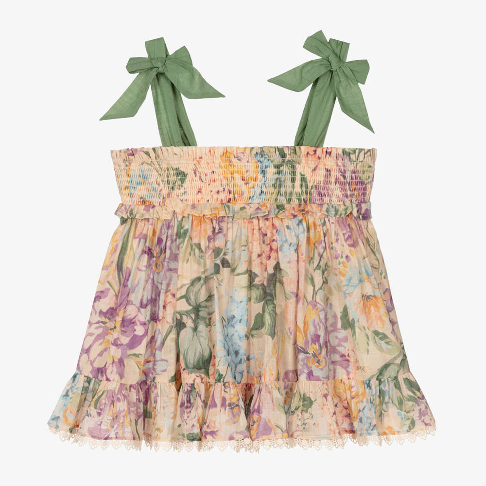 Zimmermann-Girls Floral Cotton Sleeveless Top | Childrensalon Outlet