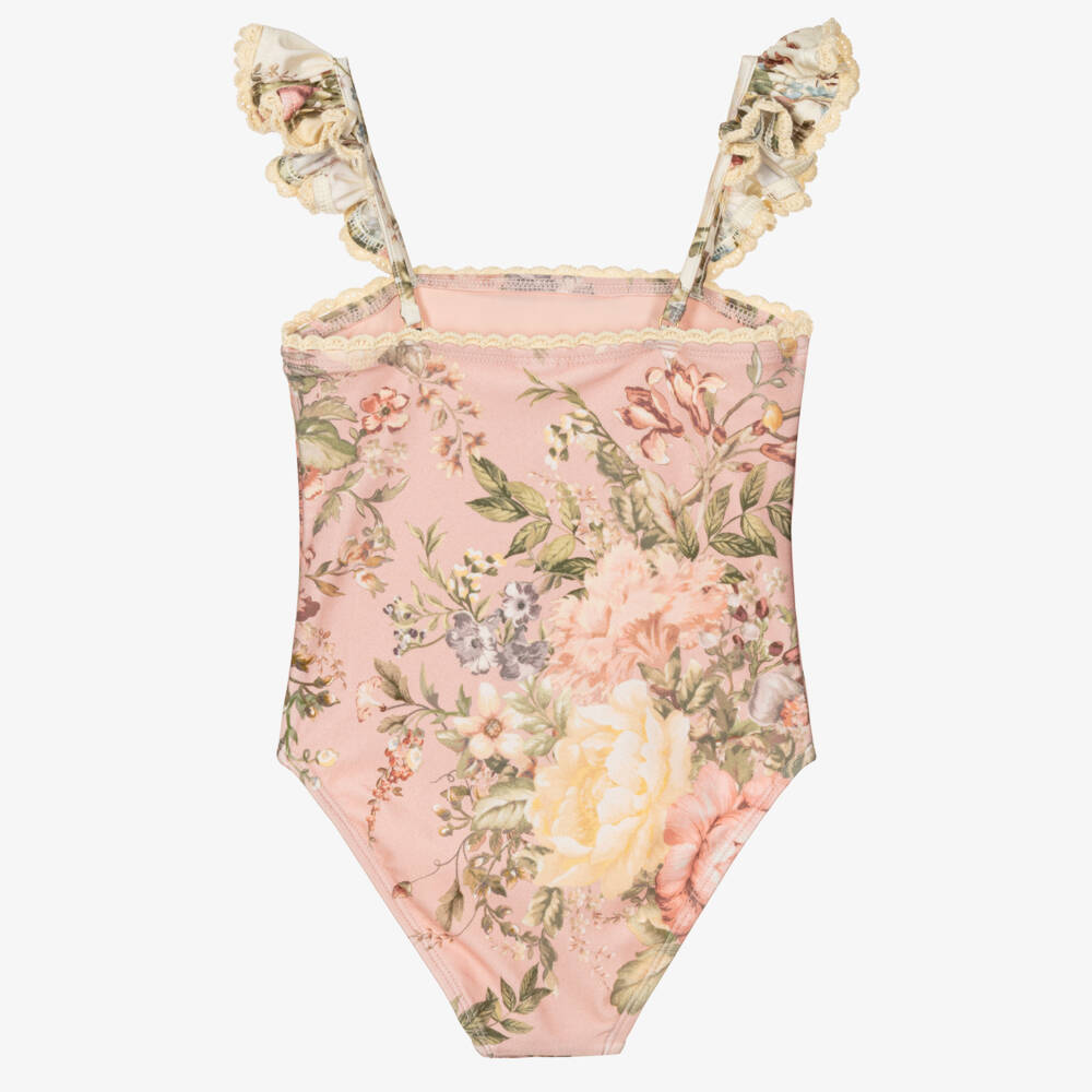 Zimmermann-Girls Floral Crochet Trim Swimsuit | Childrensalon Outlet