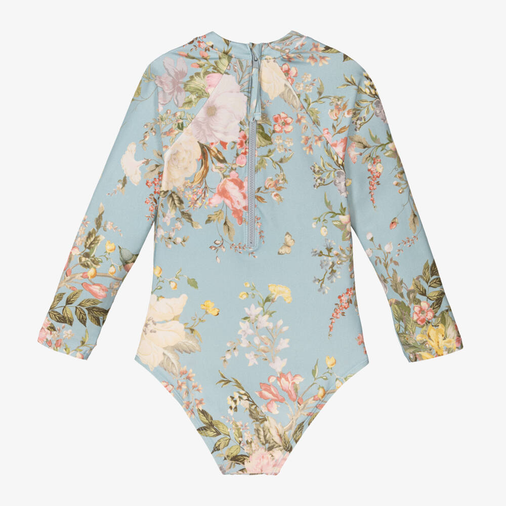Zimmermann-Girls Floral Long Sleeve Swimwear | Childrensalon Outlet