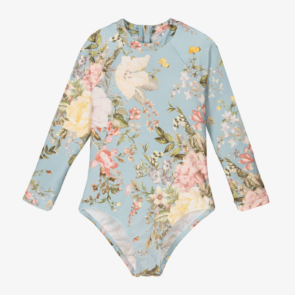Zimmermann-Girls Floral Long Sleeve Swimwear | Childrensalon Outlet