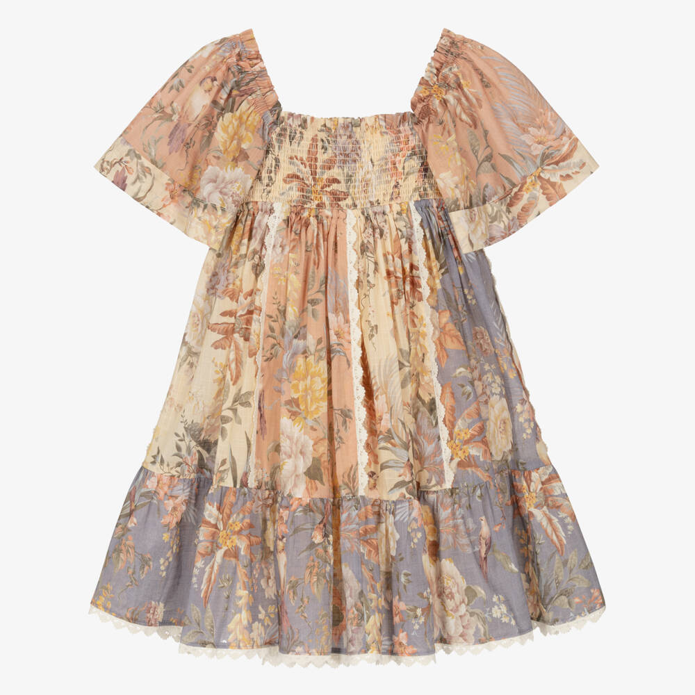 Zimmermann-فستان قطني وردي مزهر للبنات | Childrensalon Outlet