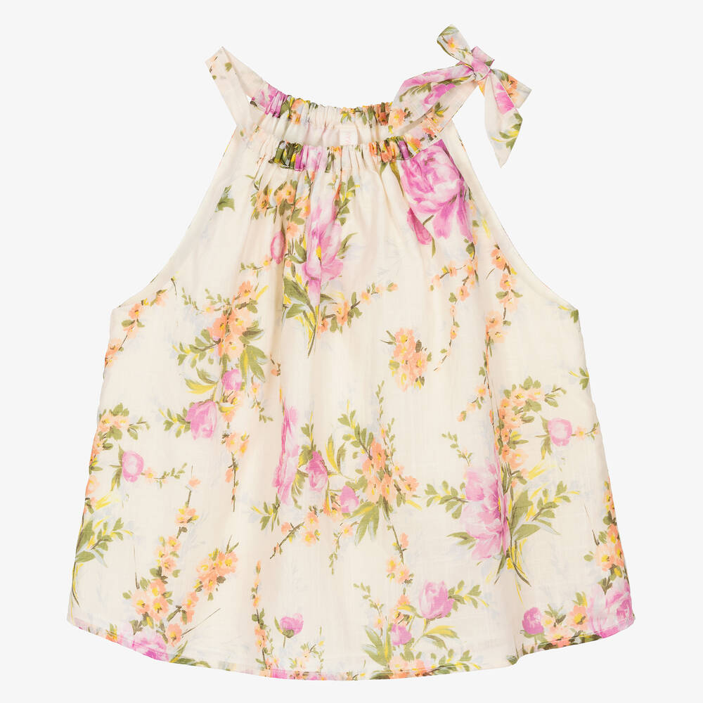 Zimmermann - Haut ivoire en coton à fleurs fille | Childrensalon