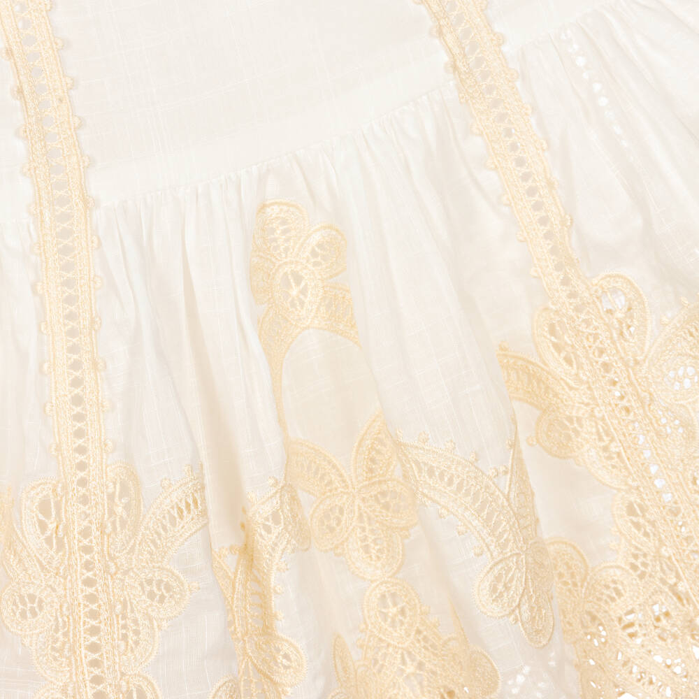 Zimmermann-Кремовое хлопковое платье с лифом халтер | Childrensalon Outlet
