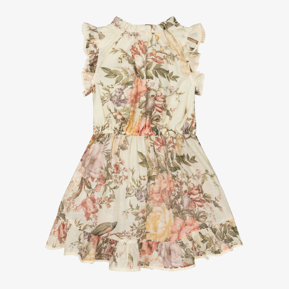 Zimmermann Girls Halliday Denim Top in Ivory