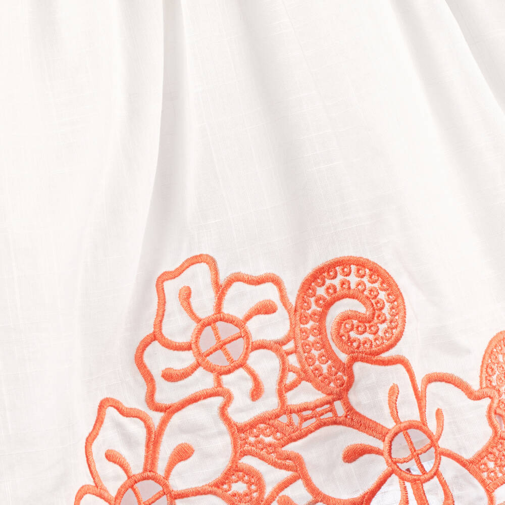 Zimmermann-Girls Ivory Floral Embroidered Dress | Childrensalon Outlet